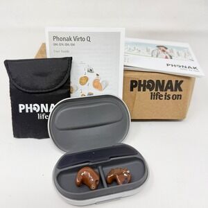 Phonak Virto Q90 FS Hearing Aids Right & Left African American Brown UNTESTED